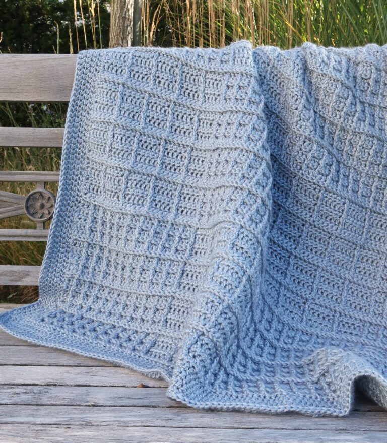Gridline Textured Crochet Blanket Pattern