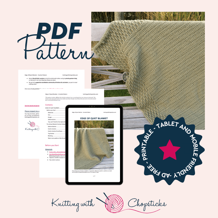 Downloadable PDF for Edge of Quiet Blanket crochet pattern