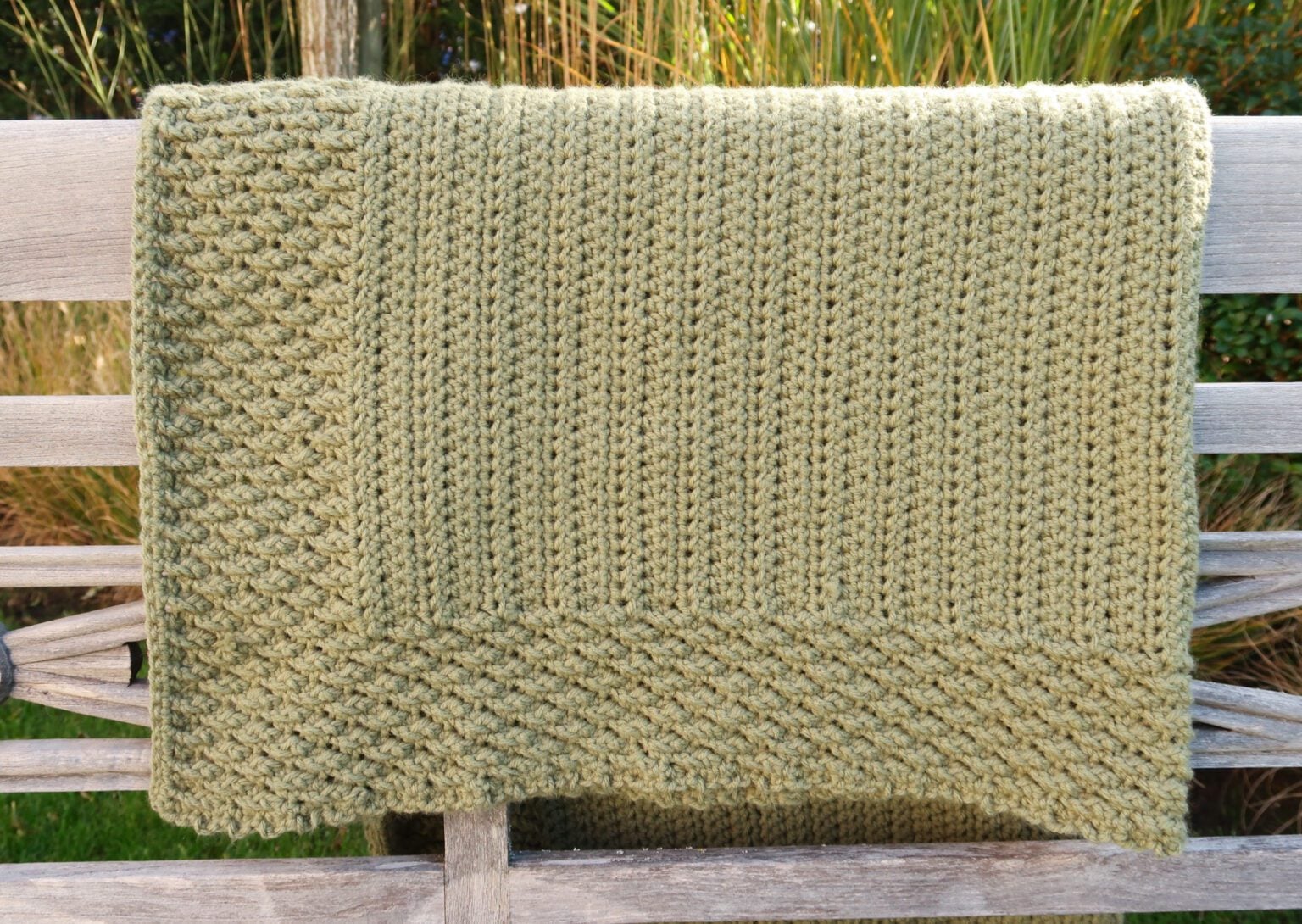 Free Alpine Stitch Crochet Blanket Pattern | Knitting with Chopsticks