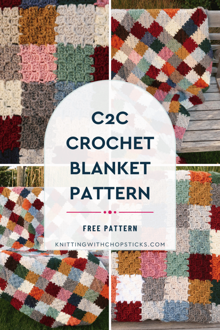 Corner To Corner Crochet Blanket Pattern Free | Knitting with Chopsticks