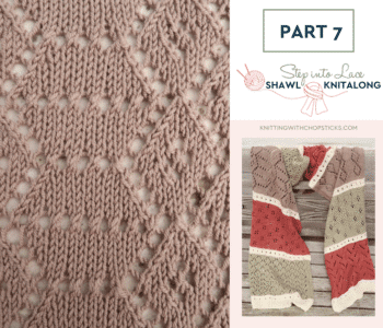 honeycomb diamond lace stitch tutorial step into lace shawl KAL free