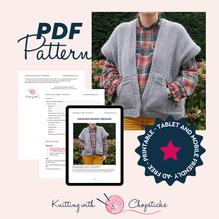 Downloadable PDF for Shoulder Season Cardigan Knitting Pattern