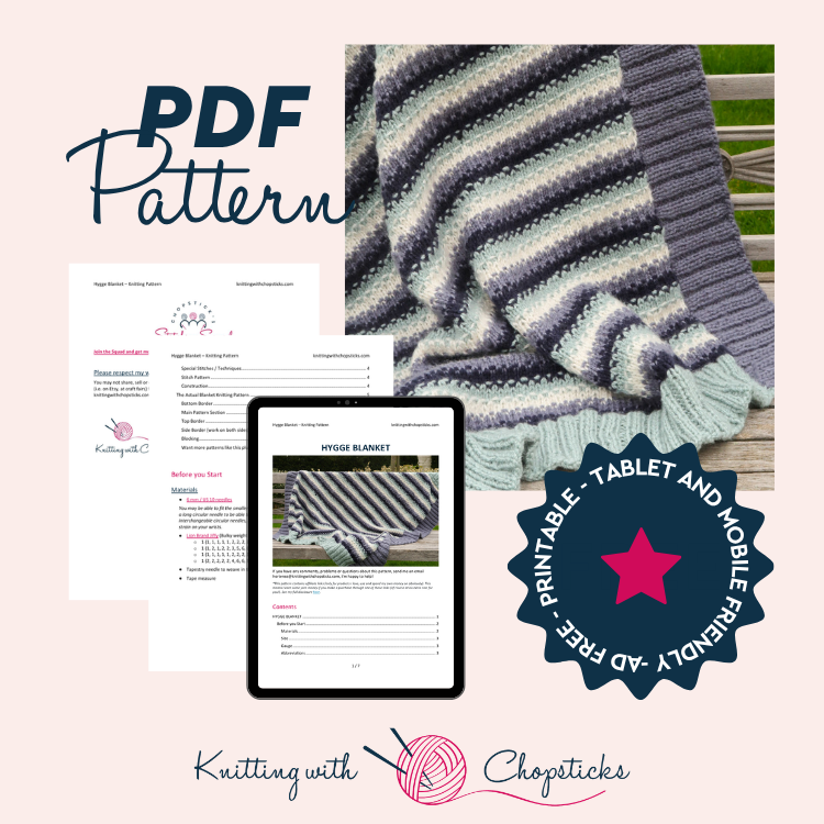 Downloadable PDF for Hygge Blanket Knit Pattern
