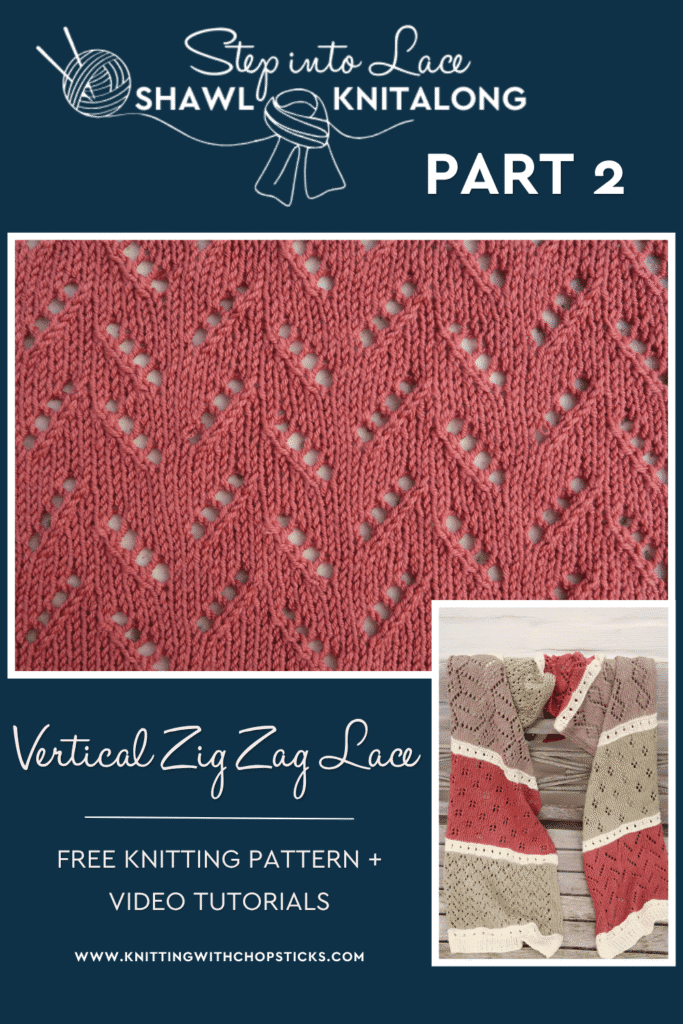 Vertical Zig Zag Lace Knitting free pattern