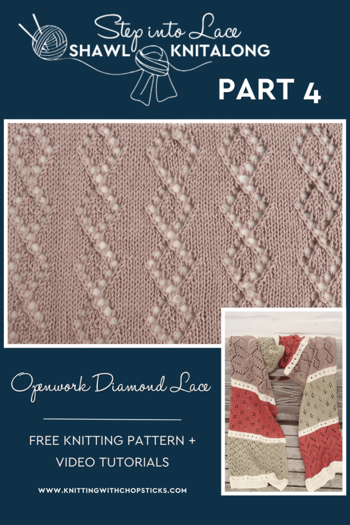 openwork diamond Lace knitting pattern free