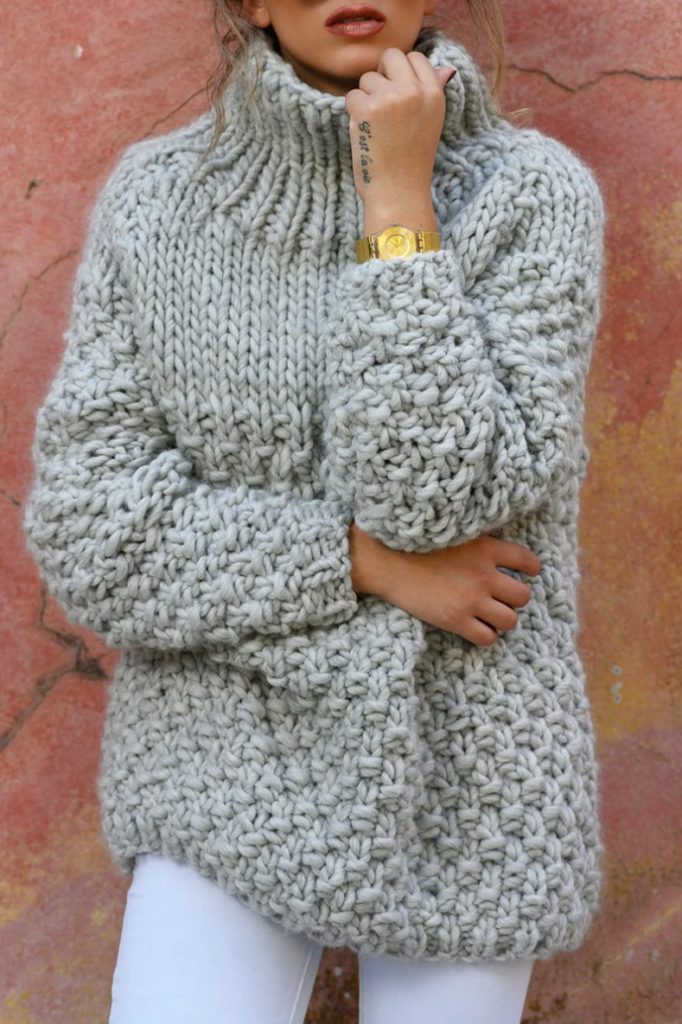 oversized chunky jumbo yarn knit sweater