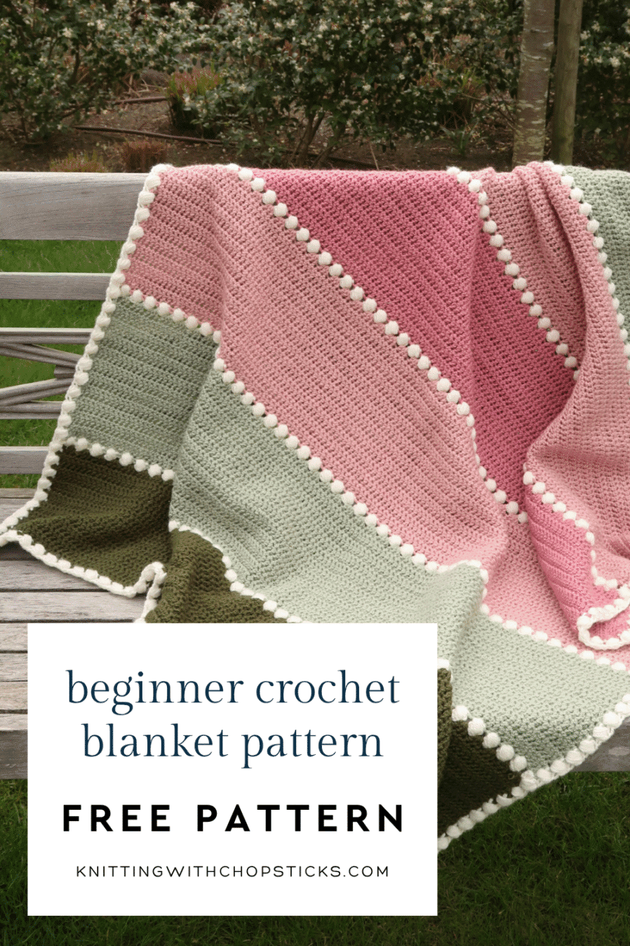 Easy Crochet Blanket Pattern Free | Knitting with Chopsticks