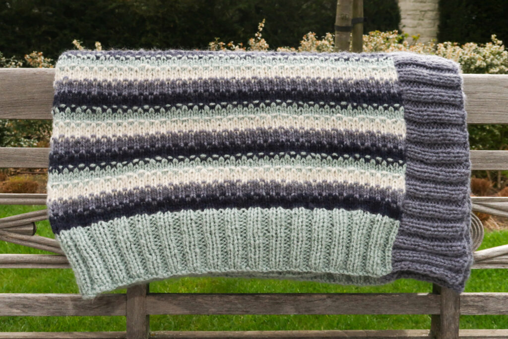 striped blanket knitting pattern