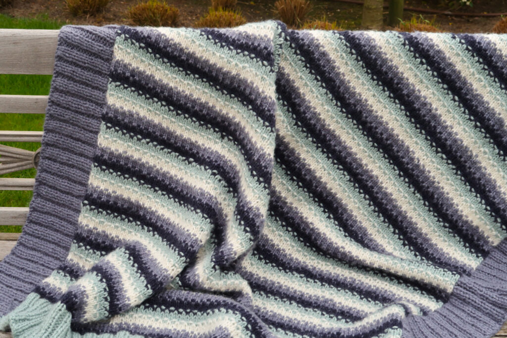 Hygge Blanket: Free Chunky Blanket Knitting Pattern (Striped)