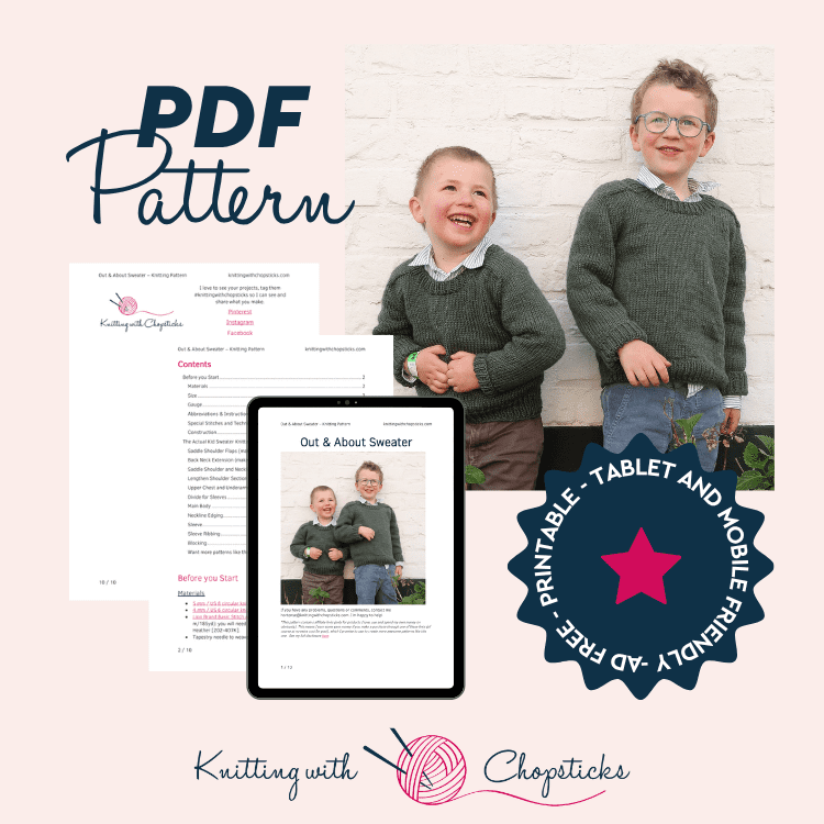 Downloadable PDF for out & About baby boy sweater Knitting Pattern