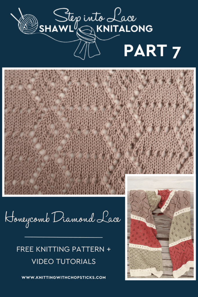 How to Knit Honeycomb Diamond Lace Stitch Tutorial