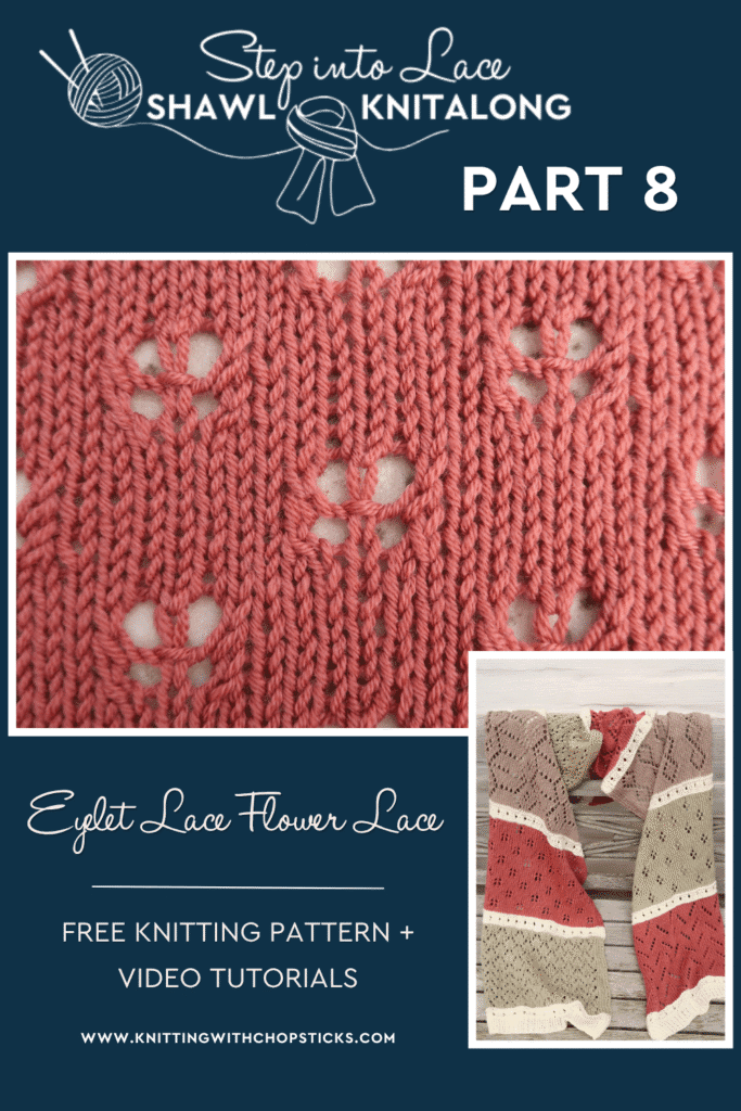 Eyelet Lace Flower Knitting Stitch Tutorial
