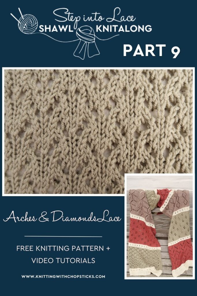 Knit Arches And Diamonds Lace Pattern Tutorial