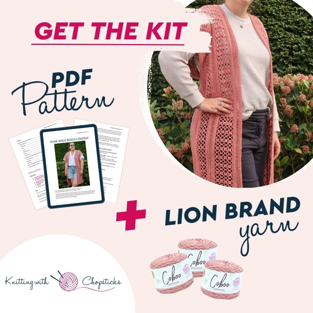 Dune Walk Coverup Crochet Pattern Lion Brand Kit