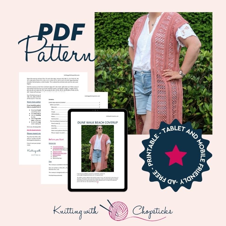 Downloadable PDF for Dune Walk Coverup Crochet Pattern