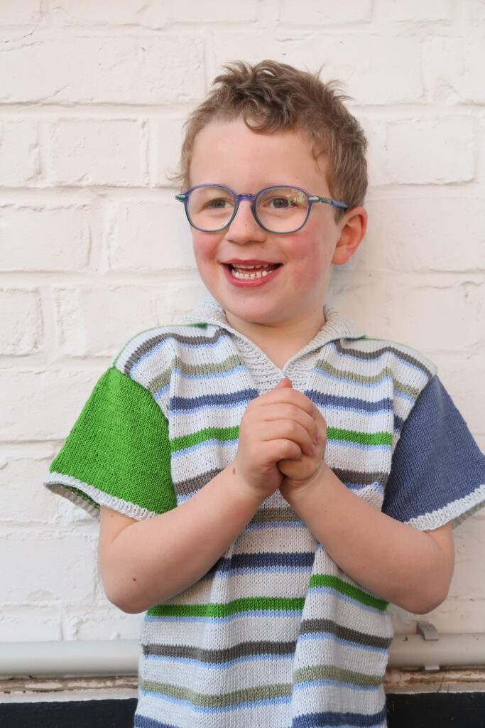 polo shirt knitting pattern free on the blog