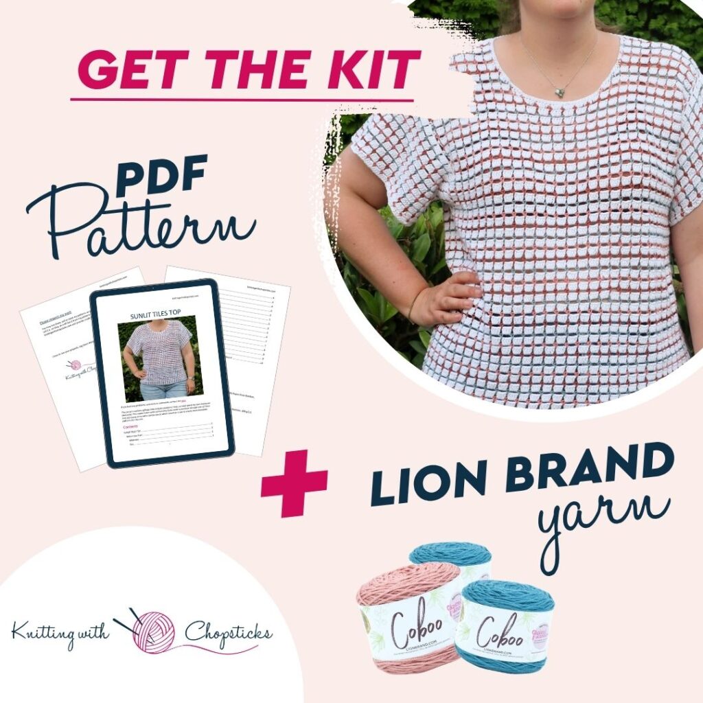 Sunlit Tiles Top Crochet  Pattern Lion Brand Kit