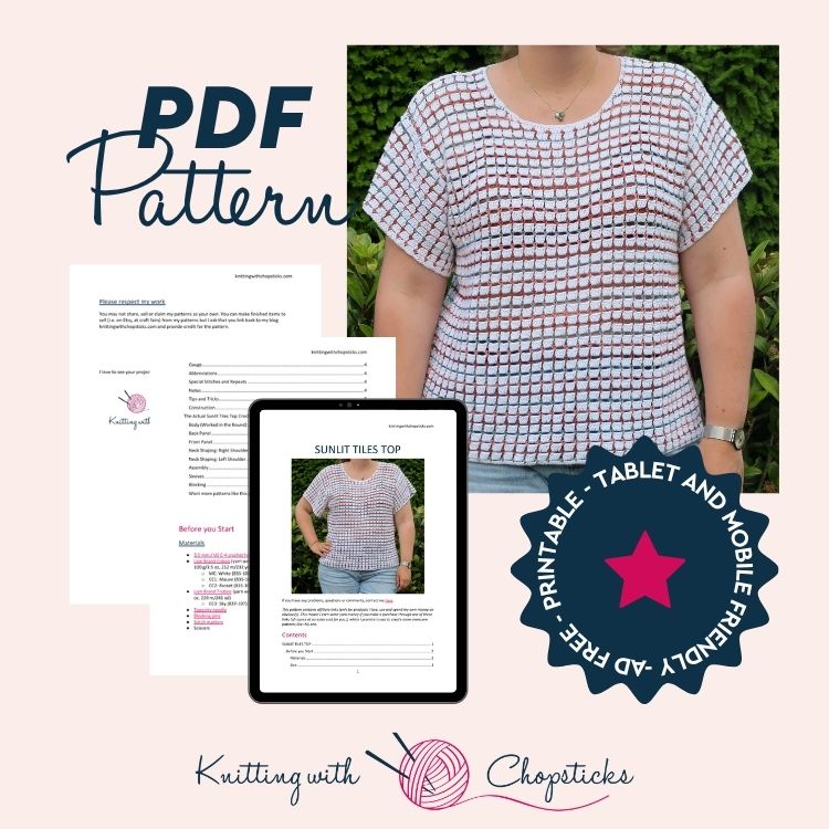 Downloadable PDF for  Sunlit Tiles Top Crochet Pattern