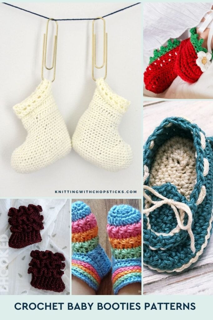 Pin this free crochet baby booties collection for later!