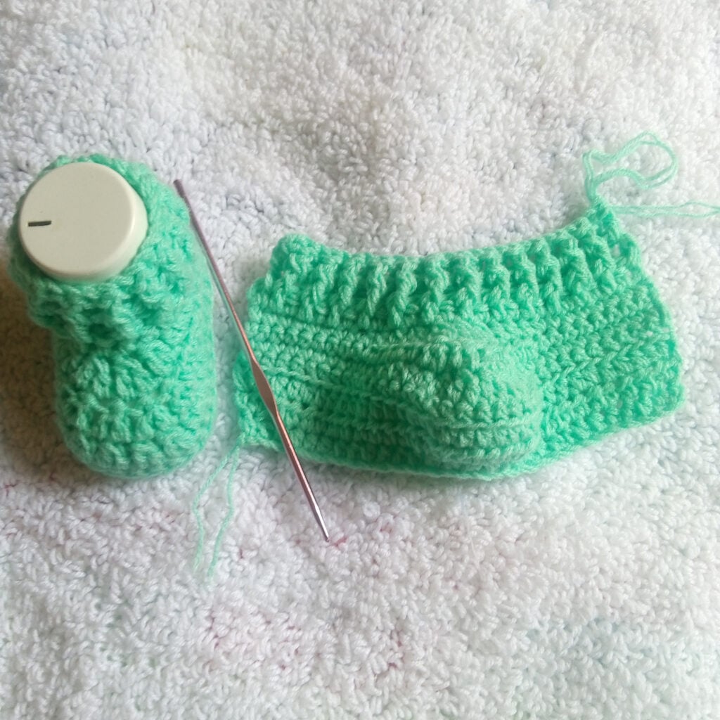 worked-flat crochet baby booties pattern