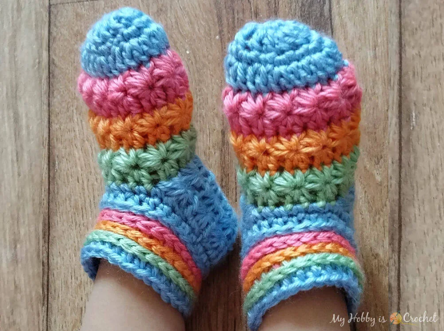 Starlight crochet toddler slipper pattern