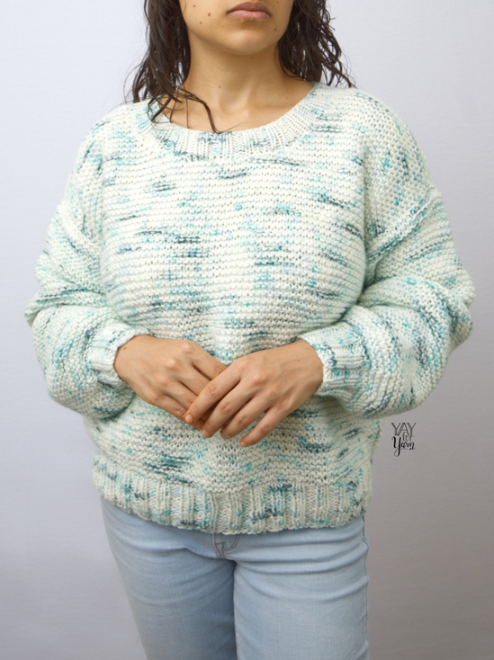 basic garter stitch knit pullover beginner pattern