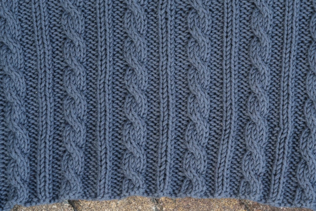detailed view of the easy cable knit pattern free