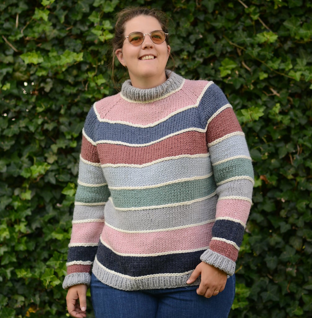 stripy women's sweater knitting pattern